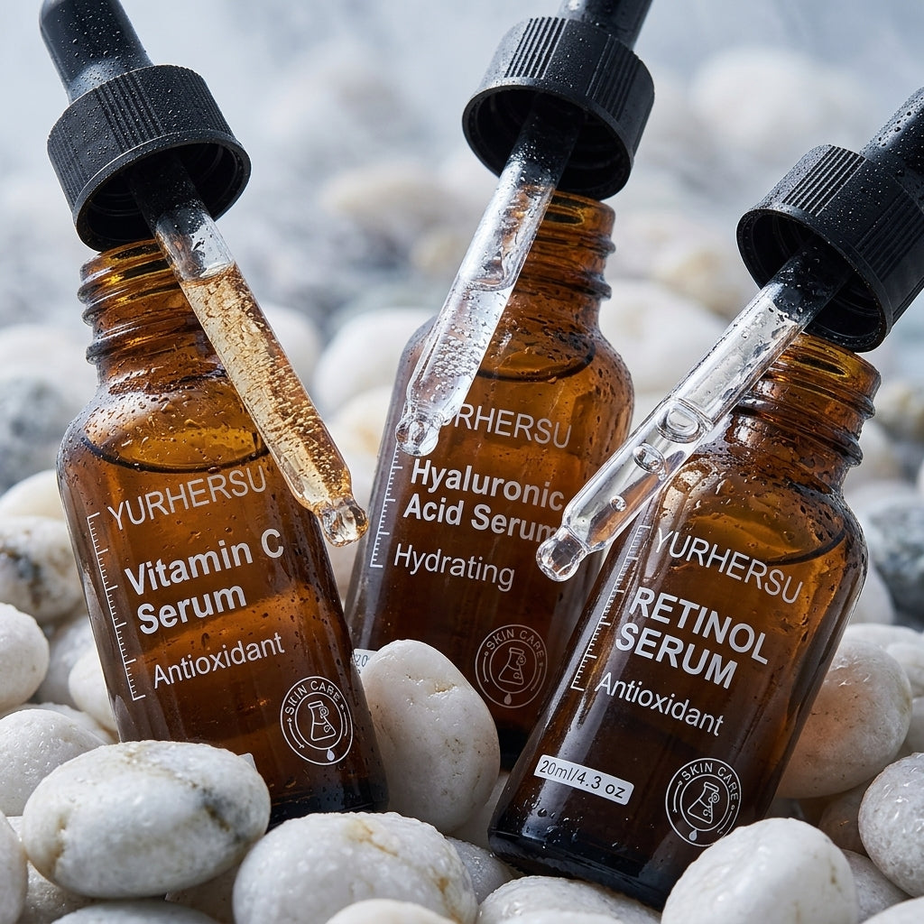 3-Piece Active Serum Set | Vitamin C, Hyaluronic Acid & Retinol