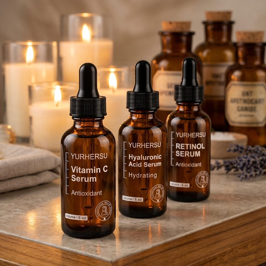 3-Piece Active Serum Set | Vitamin C, Hyaluronic Acid & Retinol