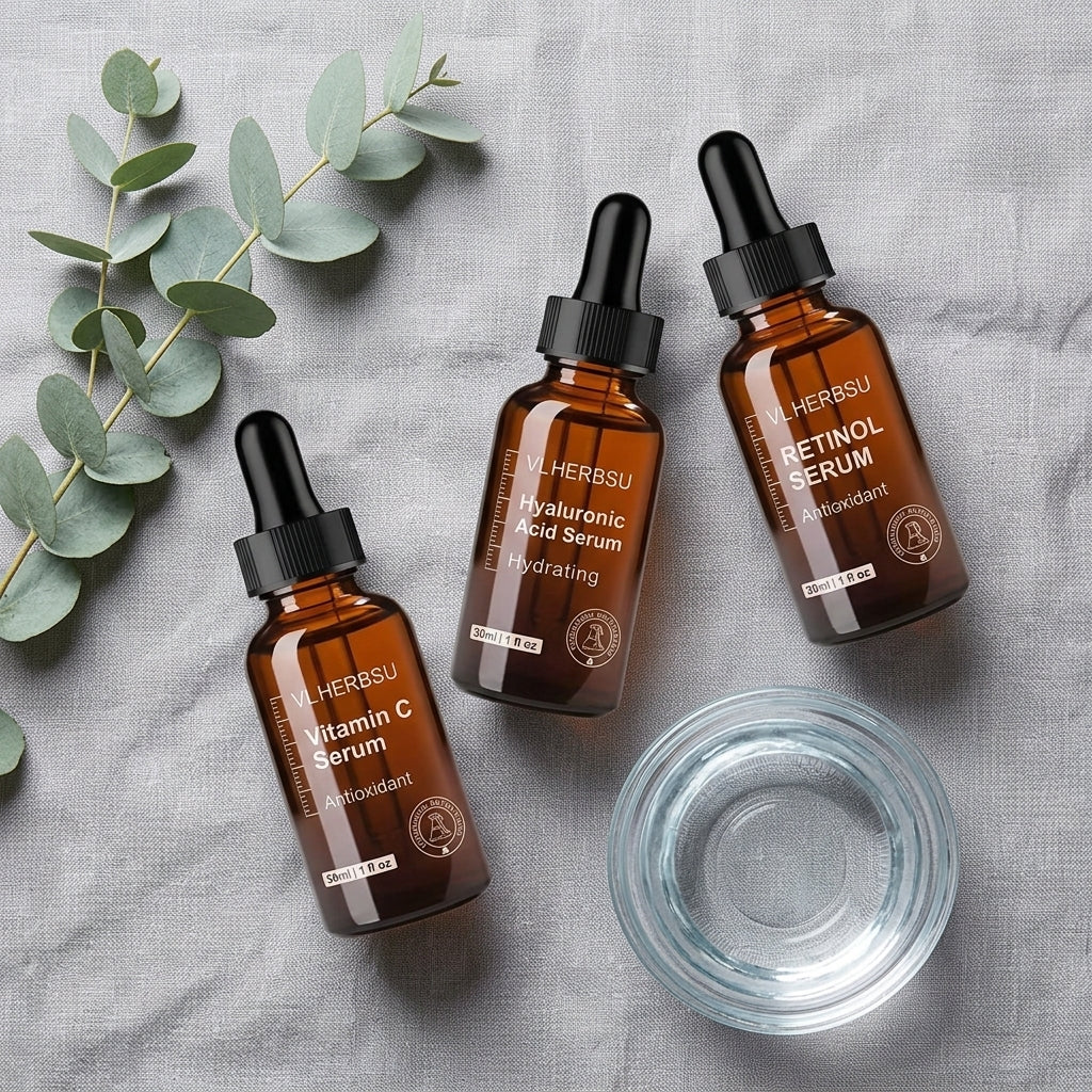 3-Piece Active Serum Set | Vitamin C, Hyaluronic Acid & Retinol
