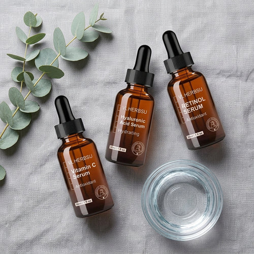 3-Piece Active Serum Set | Vitamin C, Hyaluronic Acid & Retinol